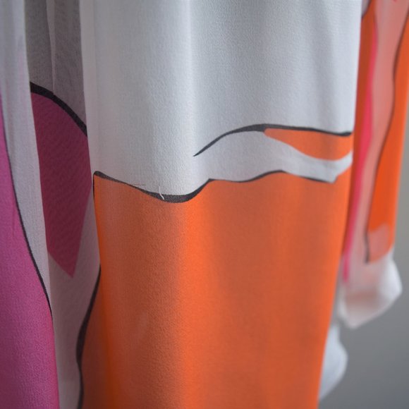 DVF 100% Silk Patterned Peasant Blouse - Picture 5 of 15